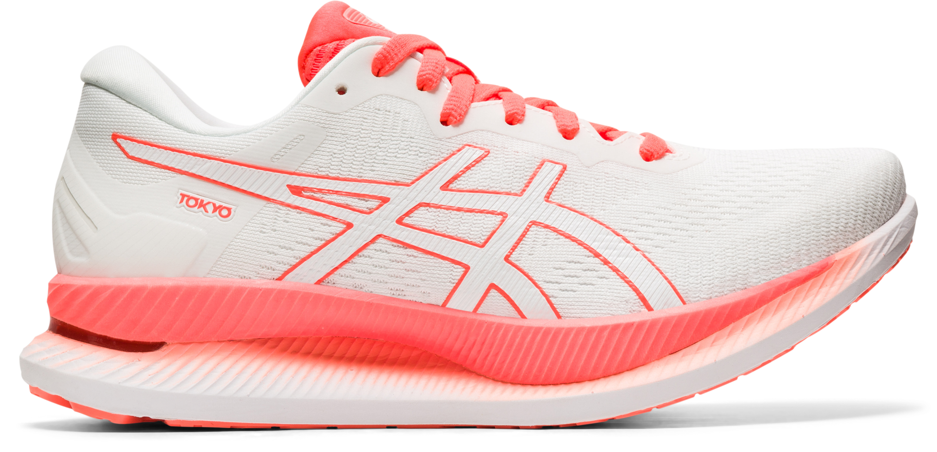 ASICS GlideRide Hardloopschoenen Wit Fluo Roze Dames koop je bij Futurumshop