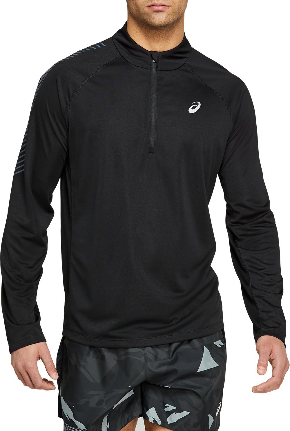 ASICS Icon 1 2 Zip Hardloopshirt Lange Mouwen Zwart Grijs Heren koop je bij Futurumshop