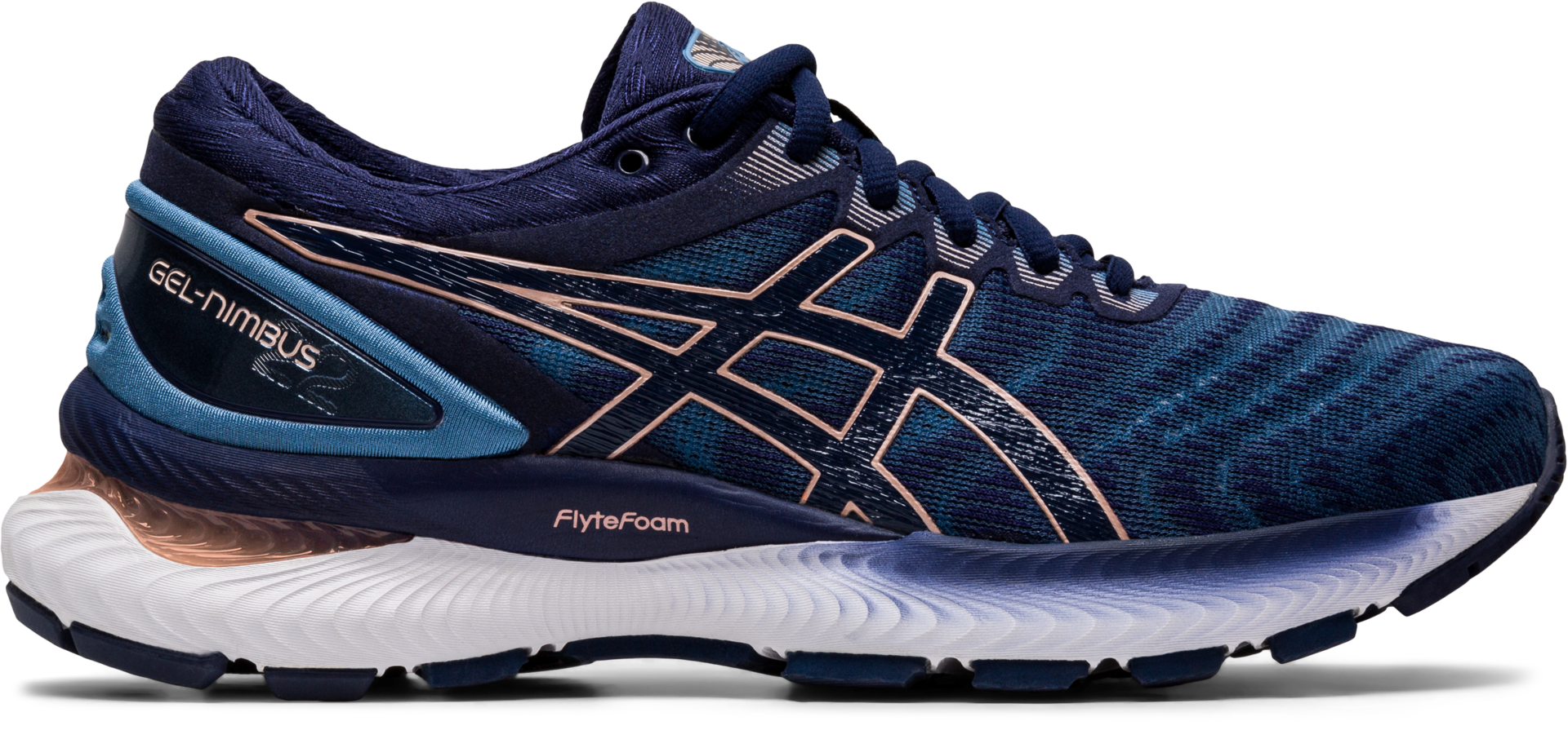 ASICS Gel Nimbus 22 Hardloopschoenen Blauw/Wit Dames