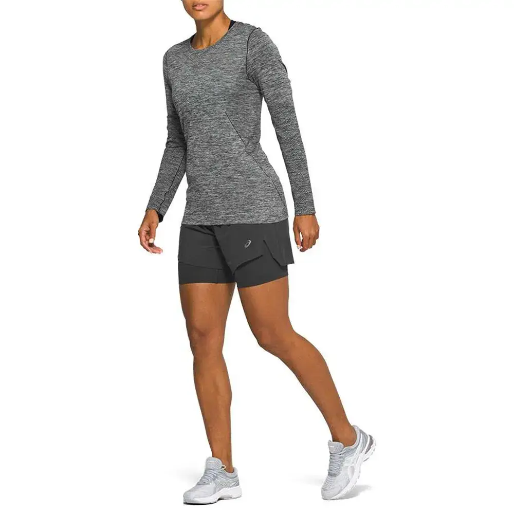 ASICS Race Seamless Hardloopshirt Lange Mouwen Grijs Dames