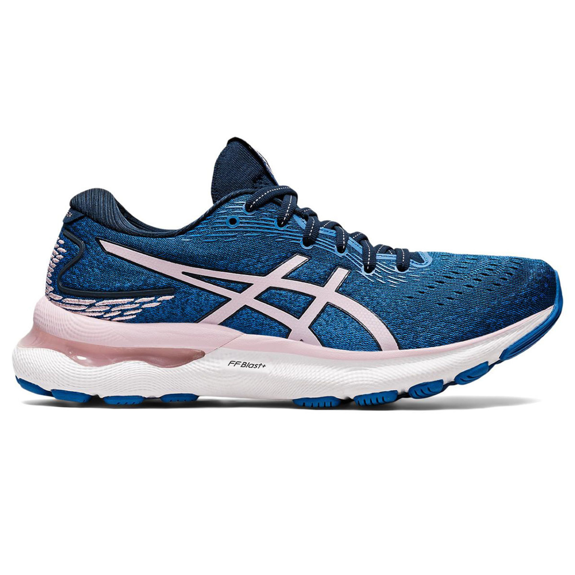 ASICS Gel-Nimbus 24 Hardloopschoenen Donkerblauw/Lichtroze Dames