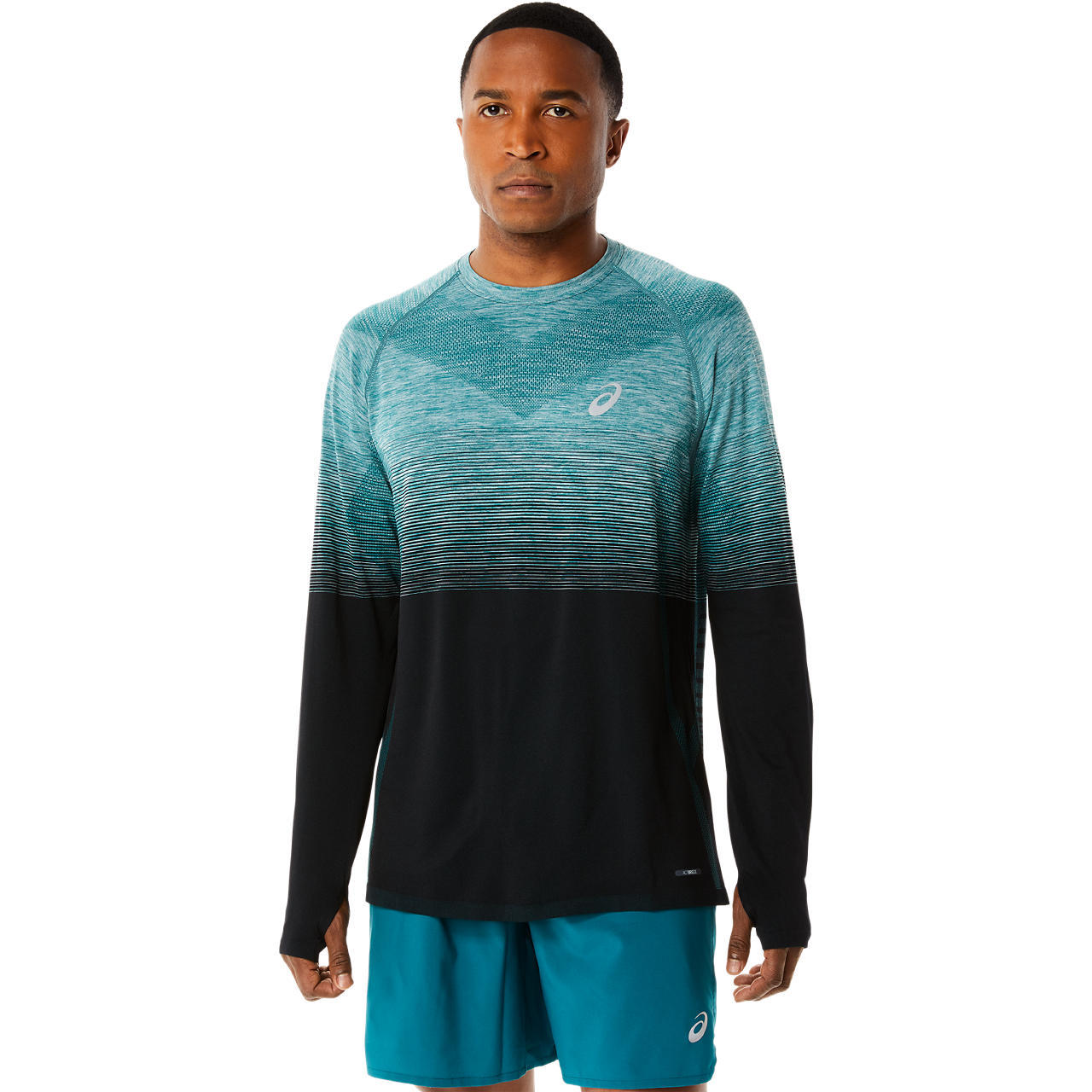 ASICS Seamless Hardloopshirt Lange Mouwen Groen/Zwart Heren