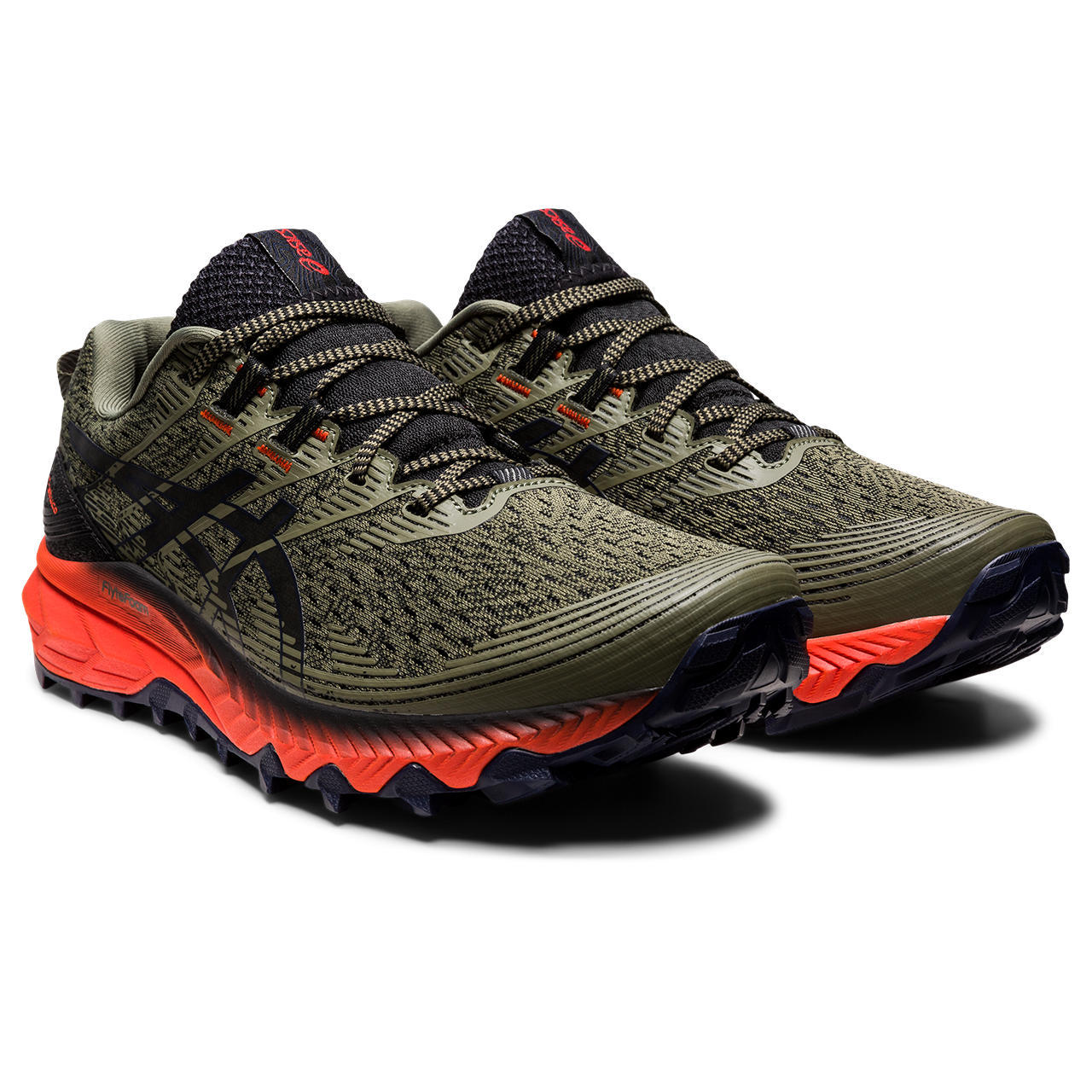 ASICS GEL Trabuco 10 Trail Hardloopschoenen Groen Zwart Rood Heren