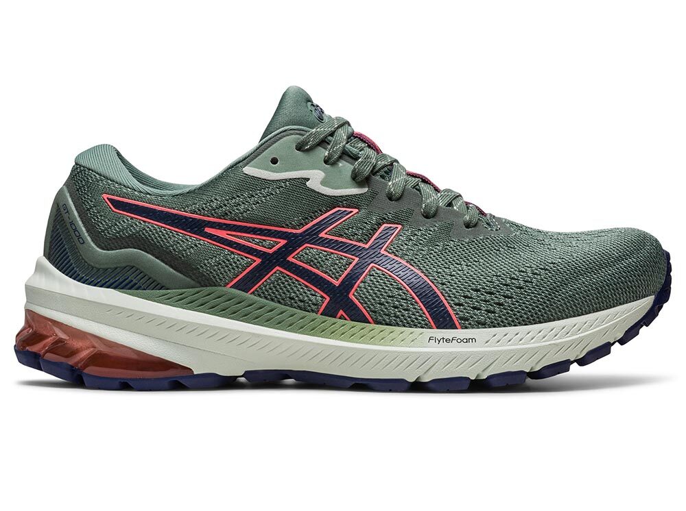 ASICS GT 1000 11 Trail Hardloopschoenen Groen Roze Dames koop je bij Futurumshop