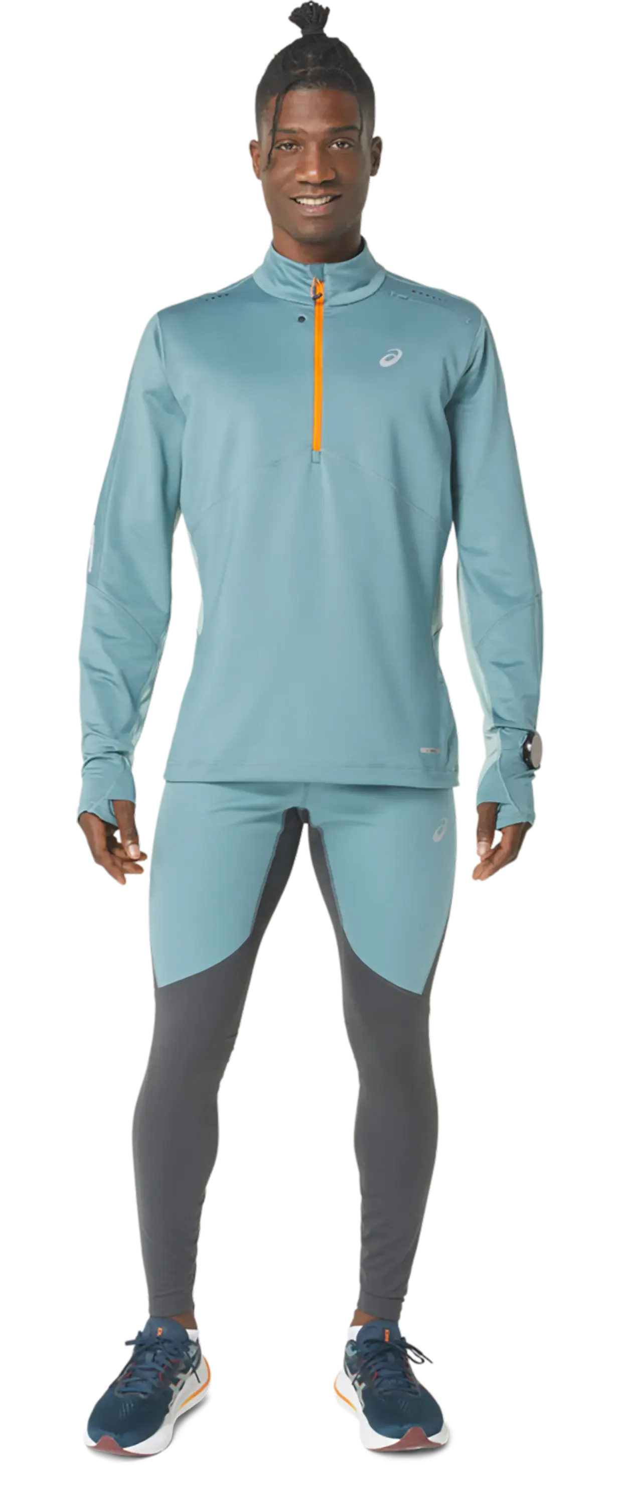 ASICS Winter Run Hardloopbroek Lang Grijs Groen Heren koop je bij Futurumshop