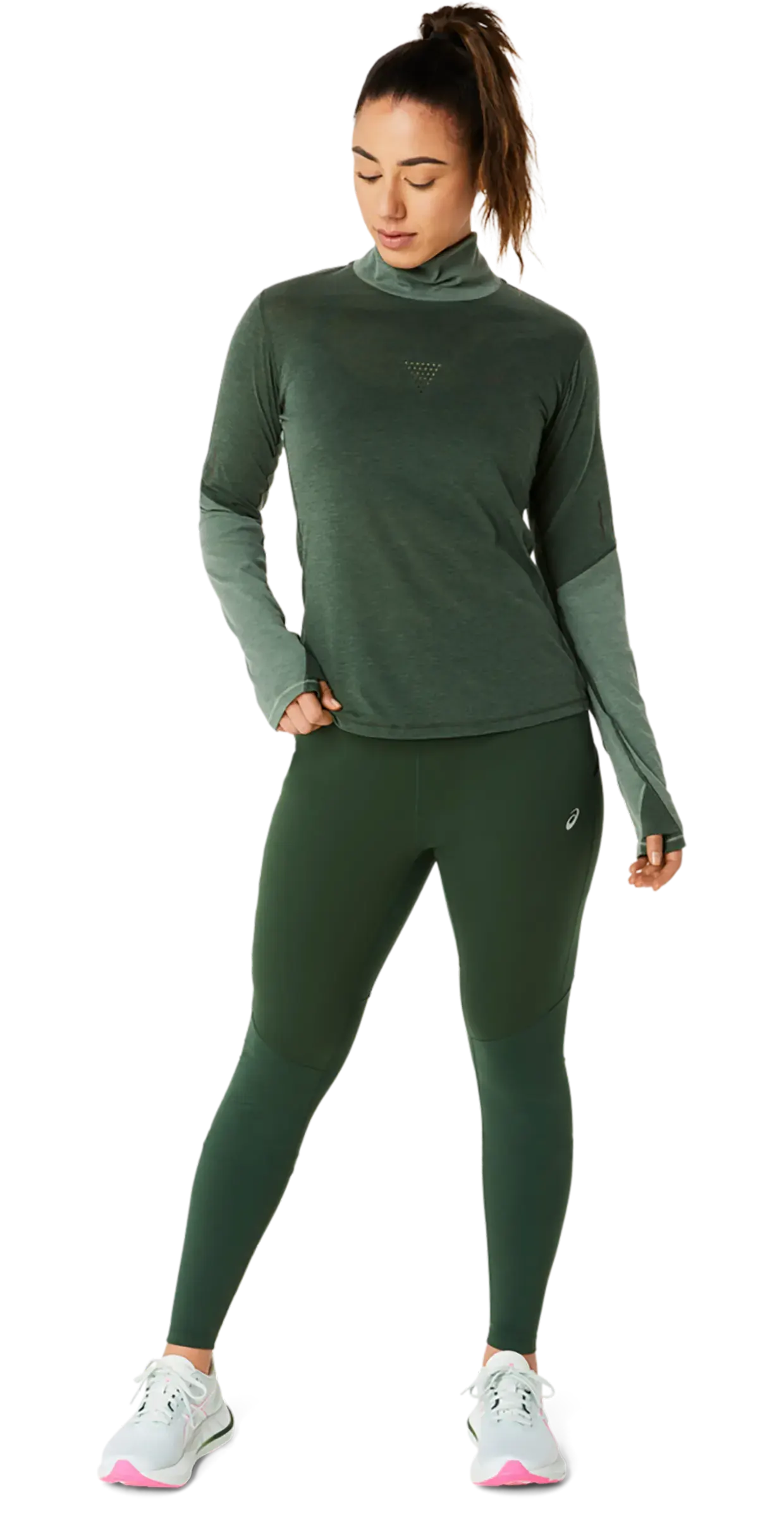 ASICS Winter Run Hardloopbroek Lang Donkergroen Dames koop je bij Futurumshop