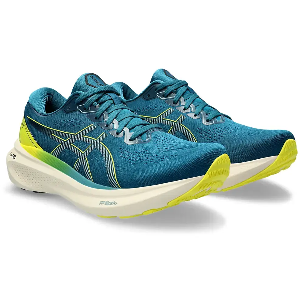 ASICS Gel Kayano 30 Hardloopschoenen Blauw Geel Heren koop je bij