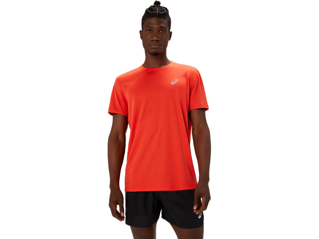 ASICS Core Hardloopshirt Korte Mouwen Rood Heren koop je bij Futurumshop