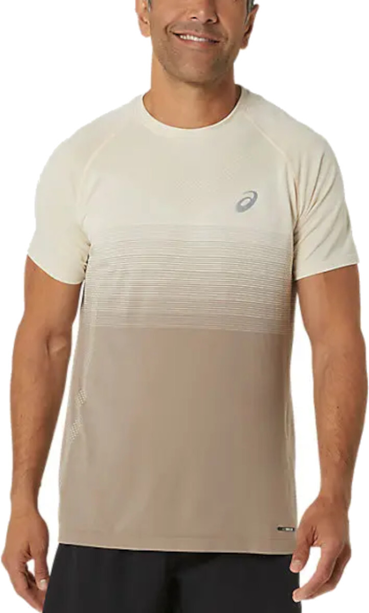 ASICS Seamless Hardloopshirt Korte Mouwen Wit/Bruin Heren