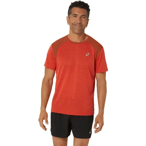 ASICS Road Hardloopshirt Korte Mouwen Rood Heren