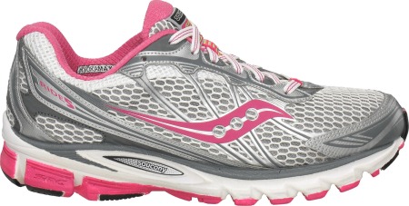 Saucony ProGrid Ride 5 White/Red/Grey Dames Hardloopschoen
