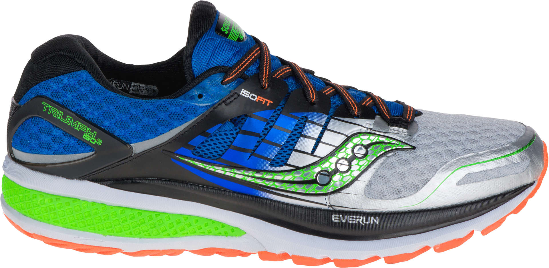 Saucony Triumph ISO 2 Hardloopschoenen Blauw Zilver Groen Heren koop je bij Futurumshop