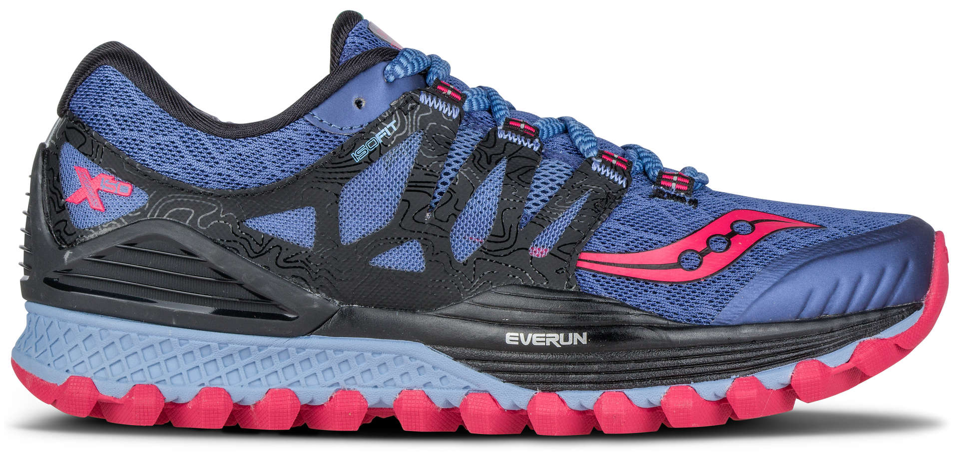 Saucony Xodus ISO Trail Hardloopschoenen Blauw/Zwart/Roze Dames