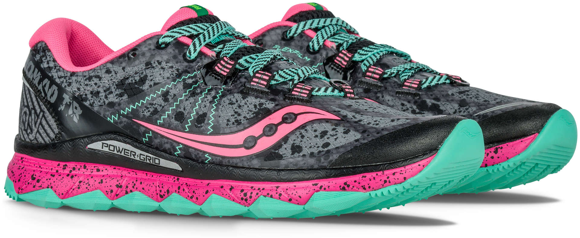 Saucony Nomad TR Trail Hardloopschoenen Grijs/Roze/Groen Dames