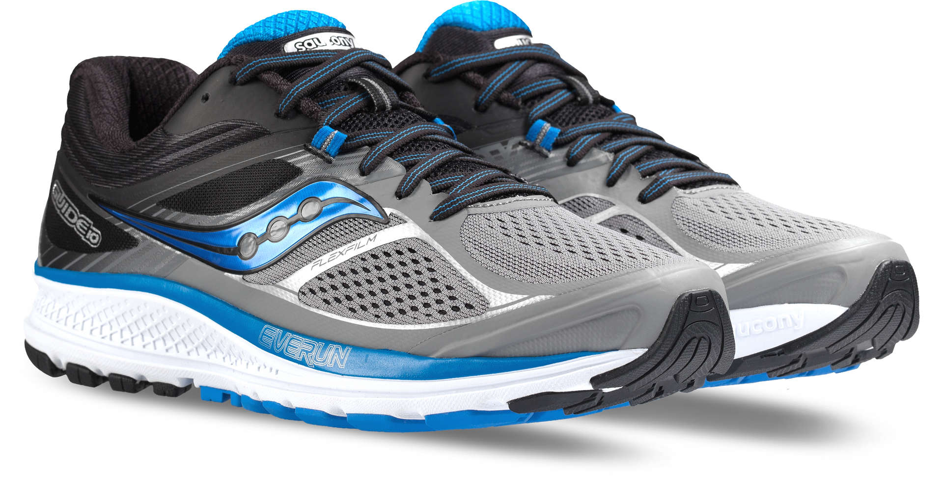 Saucony Guide 10 Hardloopschoenen Grijs/Zwart/Blauw Heren