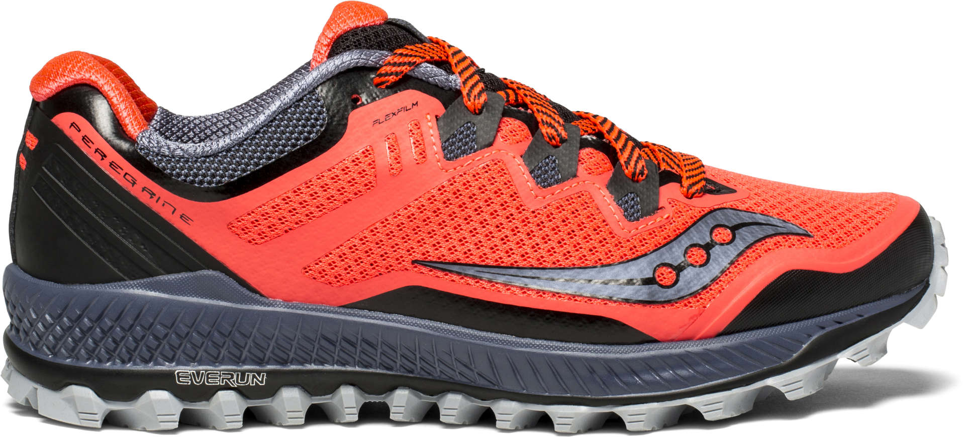 Saucony Peregrine 8 Trail Hardloopschoenen ViZi Rood/Grijs/Zwart Dames