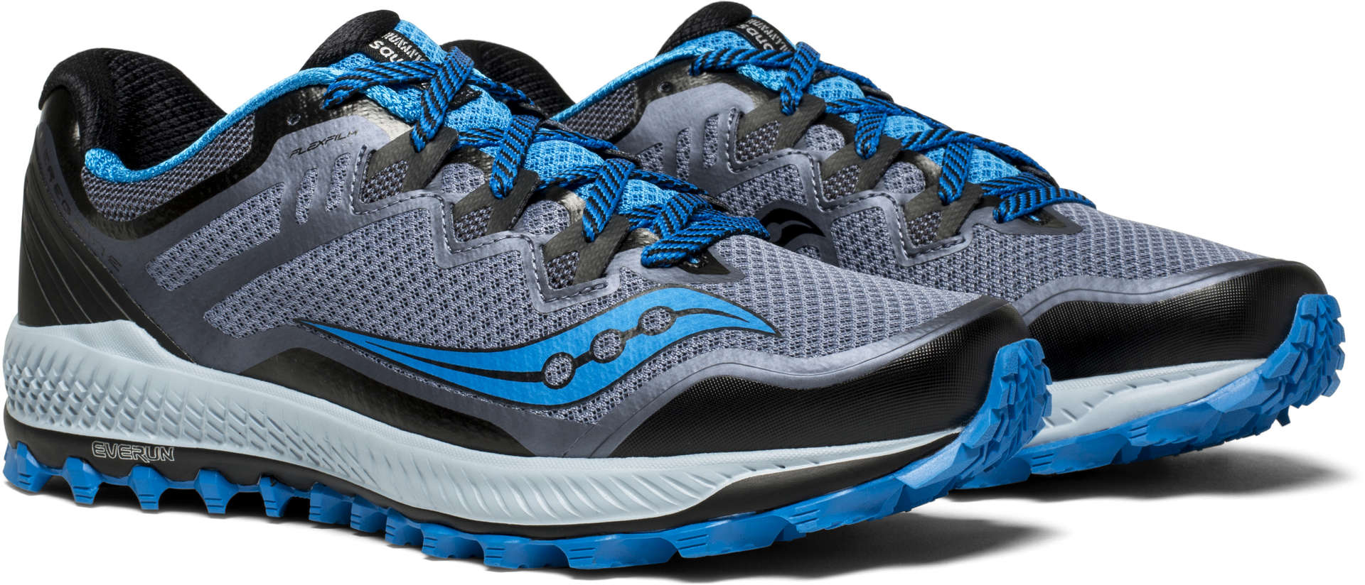 Saucony Peregrine 8 Trail Hardloopschoenen Zwart/Grijs/Blauw Heren