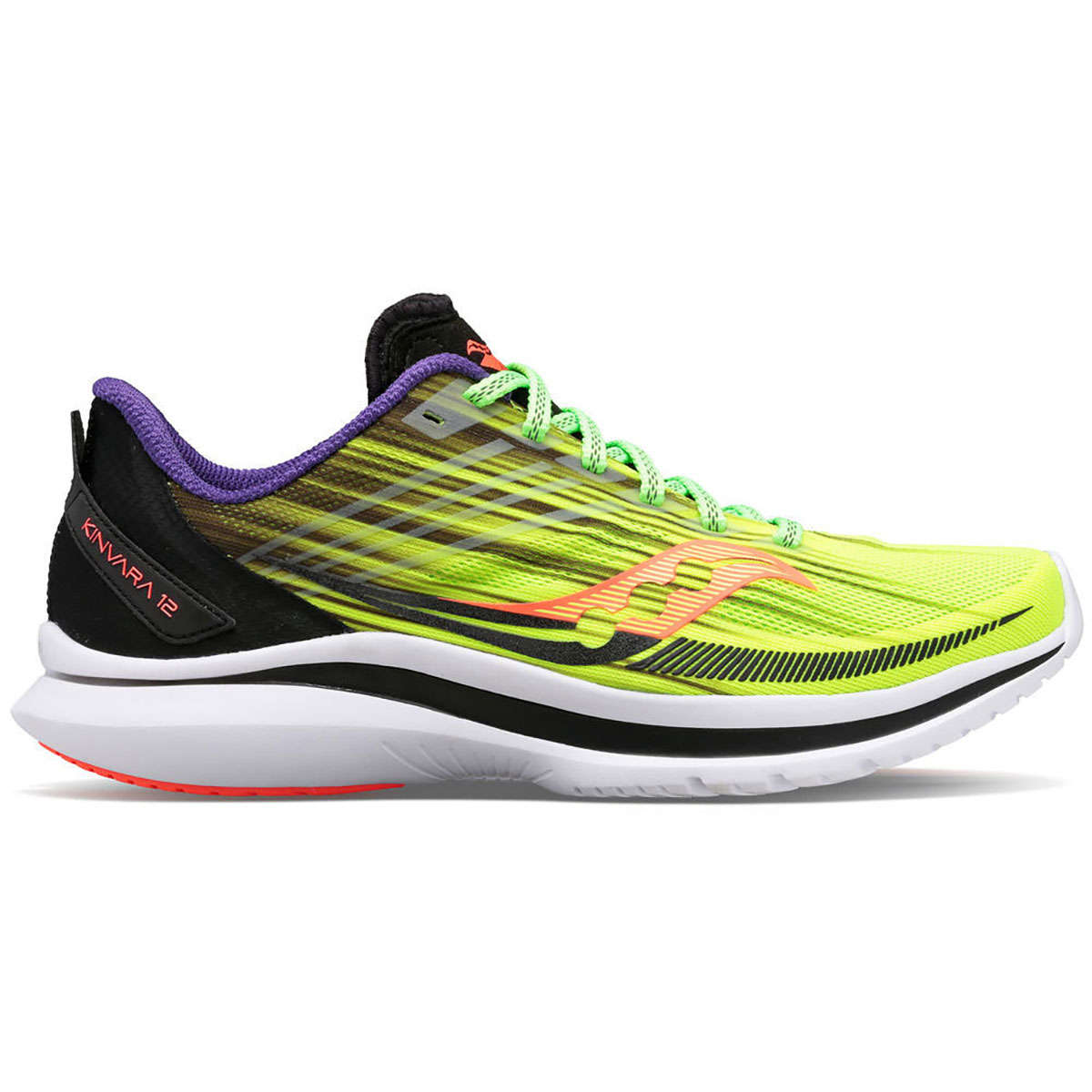 Saucony Kinvara 12 Hardloopschoenen Fluo Geel/Zwart/Paars Dames koop je bij  Futurumshop.nl