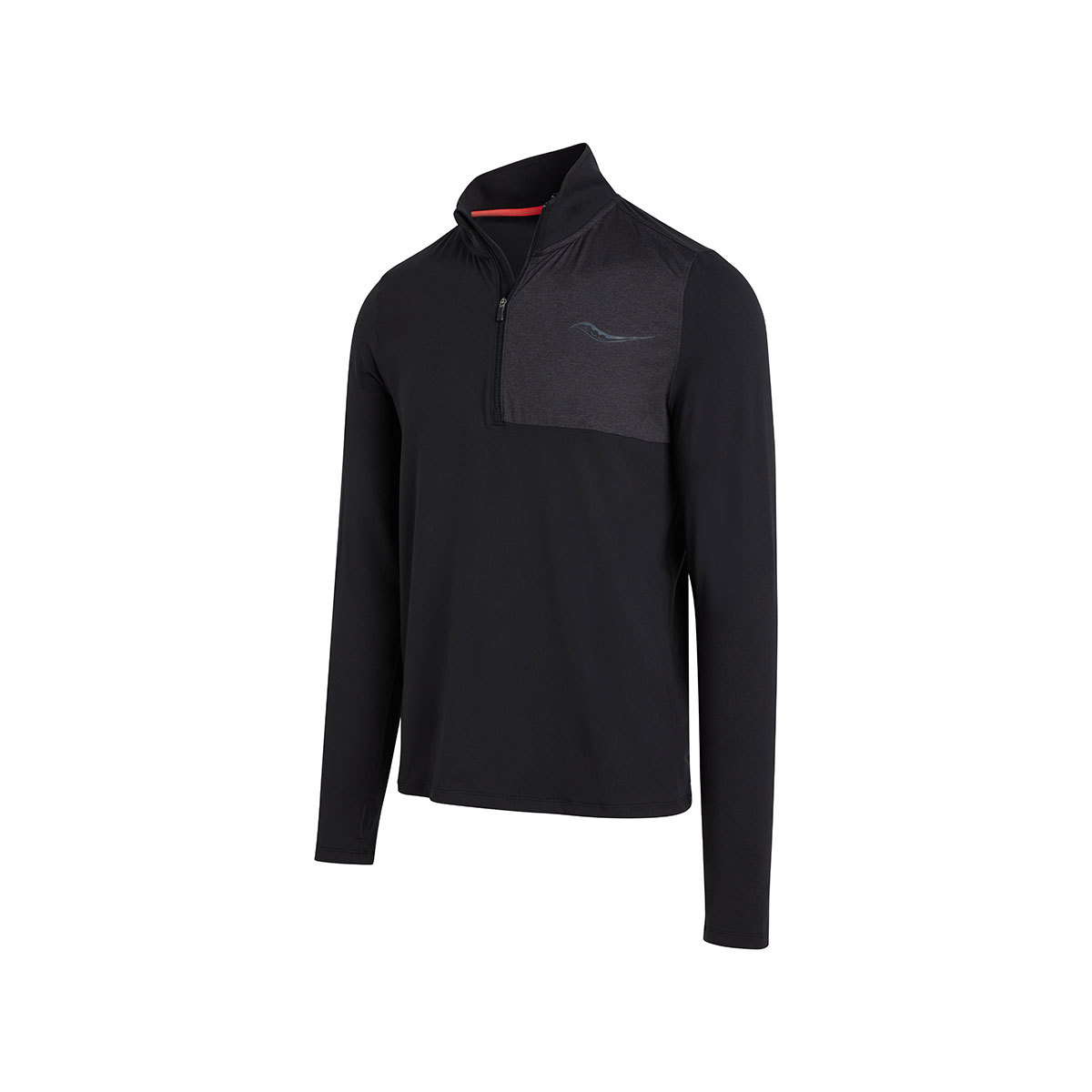 Saucony Sunday 1/4 Zip Hardloopshirt Lange Mouwen Zwart Heren