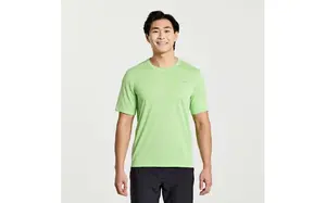 Saucony Stopwatch Hardloopshirt Korte Mouwen Groen Heren