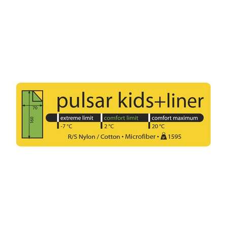Lowland Pulsar Kids+ Liner Slaapzak Blauw