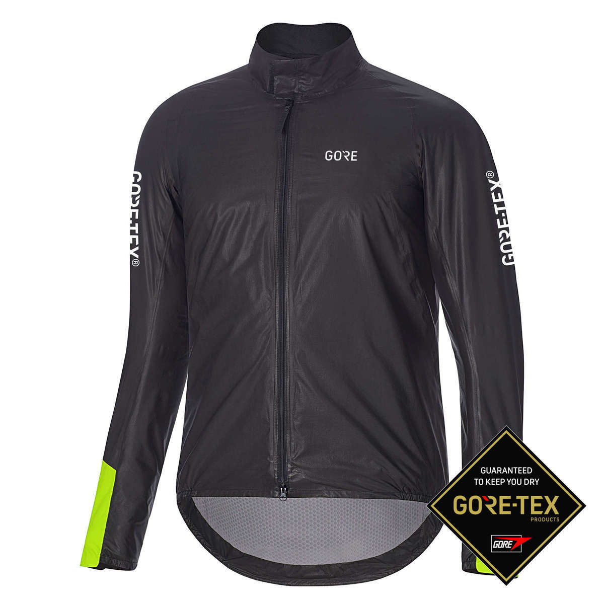 GORE Wear C5 Gore-Tex Shakedry 1985 Insulated Viz Fietsjack Zwart/Neon Geel Here