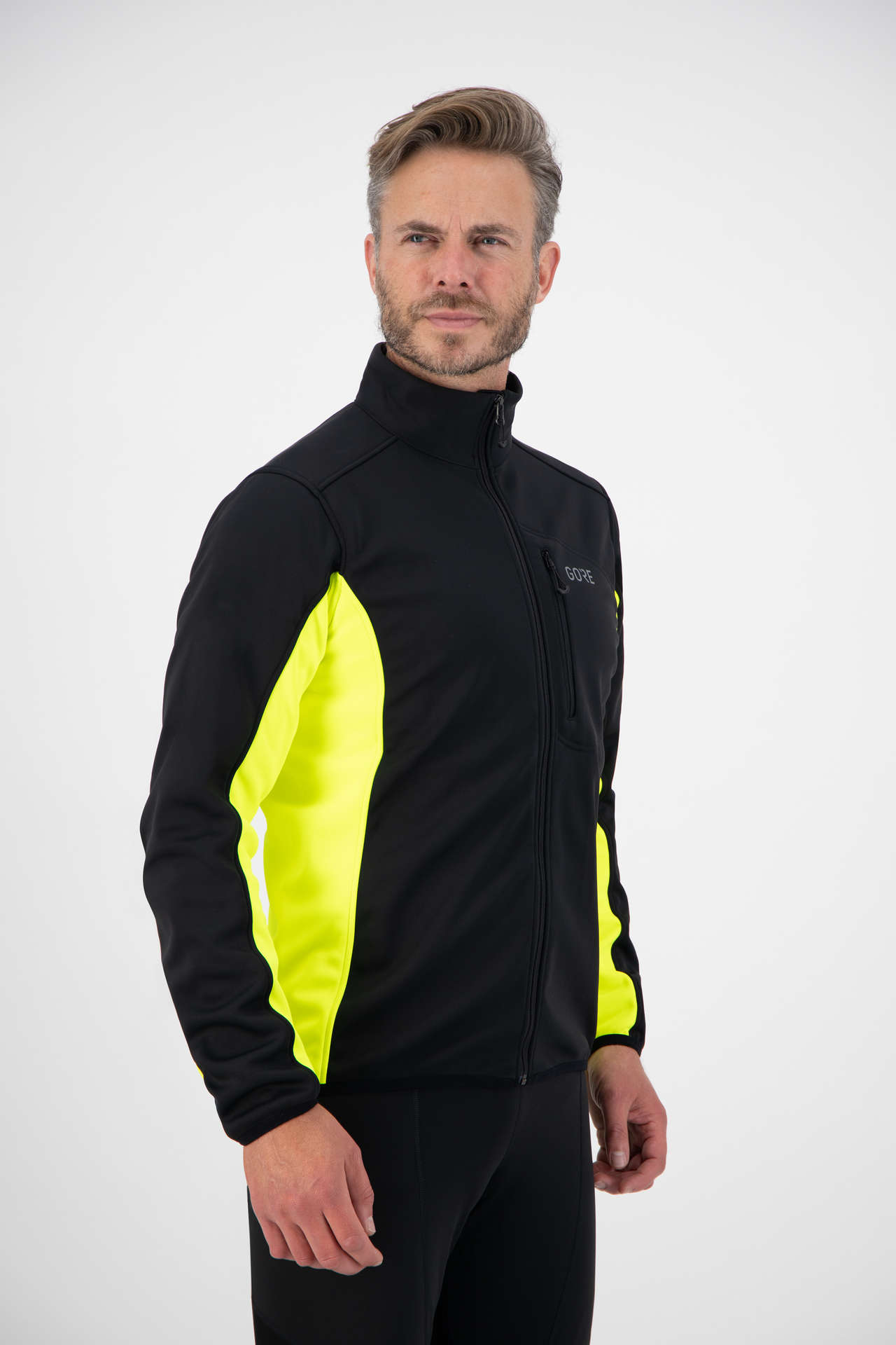 GORE Wear C3 Windstopper Classic Thermo Fietsjack Zwart Neon Geel Heren koop je bij Futurumshop