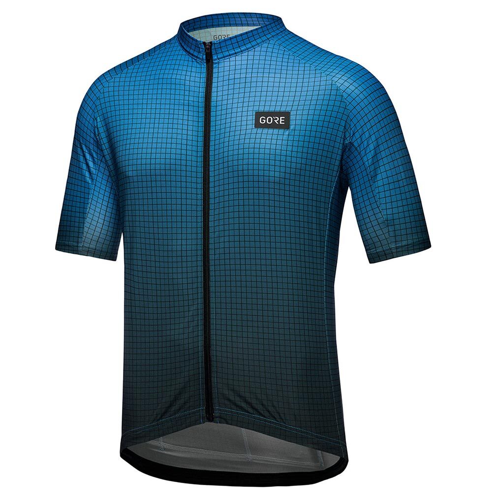 GORE Wear Grid Fade Fietsshirt Korte Mouwen Blauw Zwart Heren koop je bij Futurumshop