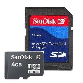 SanDisk 4GB MicroSDHC Geheugenkaart