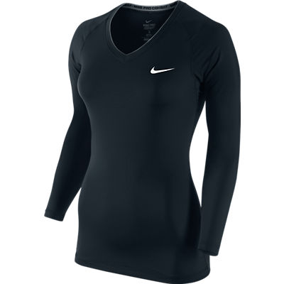 Nike Pro LS V Neck II Shirt Lange Mouwen Black Dames koop je bij Futurumshop
