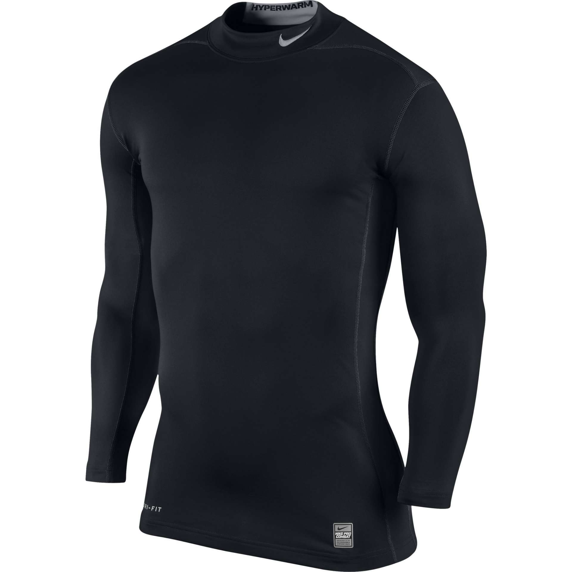 Nike Pro Combat Hyperwarm Compression Mock Ondershirt Zwart Heren