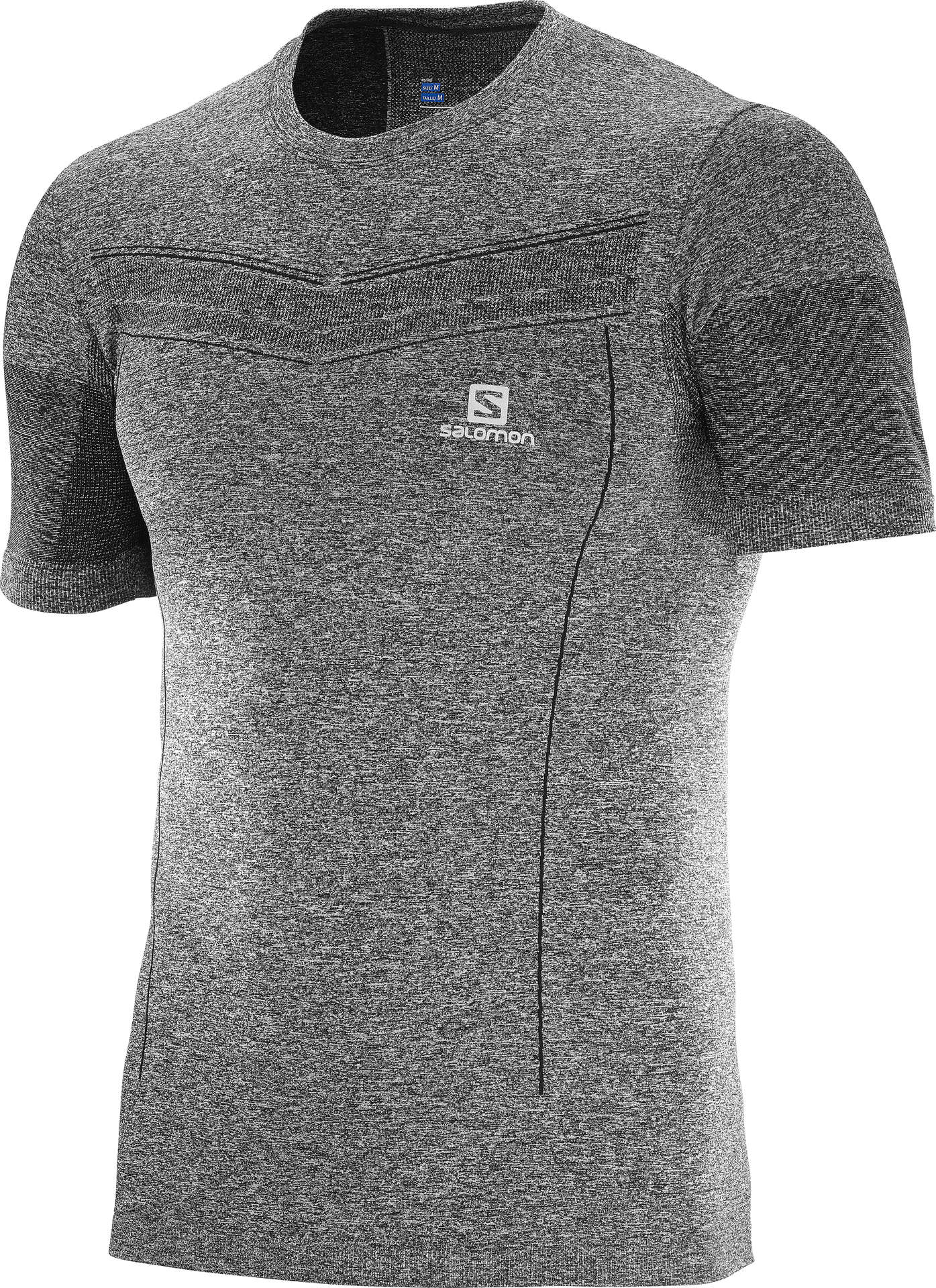 Salomon Pulse Seamless Hardloopshirt Korte Mouwen Grijs/Zwart Heren