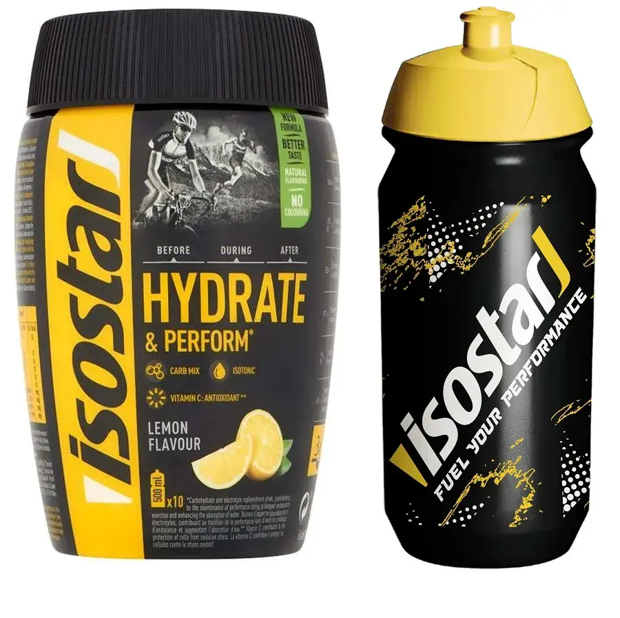 Isostar Hydrate & Perform Poeder Lemon 400 gram + Bidon