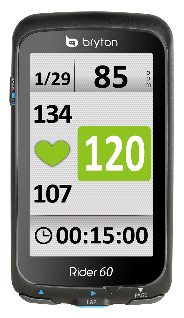 Bryton Rider 60T Fietscomputer (West-Europa) met Hartslag en Dual Sensor