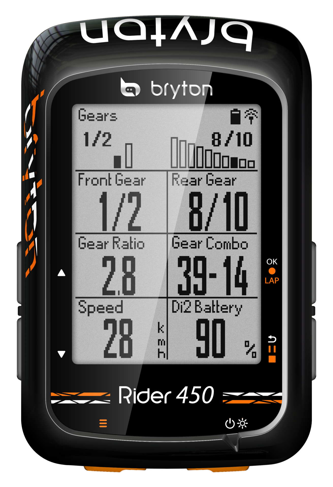 Bryton Rider 450H GPS Fietscomputer Zwart/Oranje