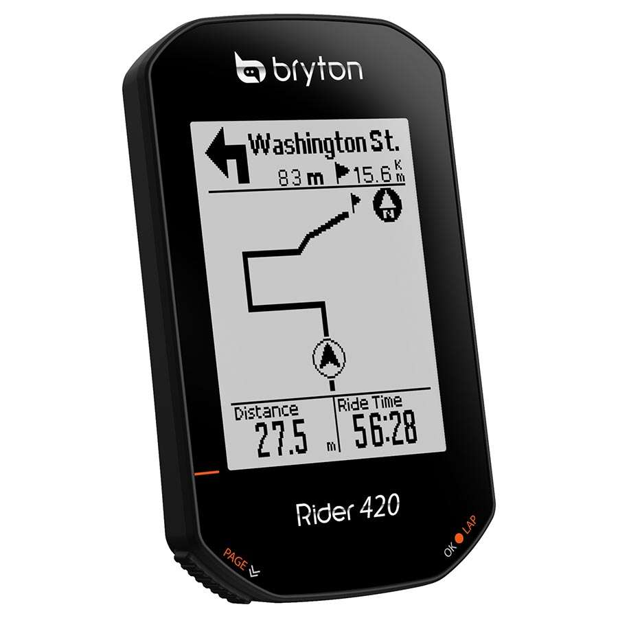 Bryton Rider 420H GPS Fietscomputer met Hartslagmeter Zwart 