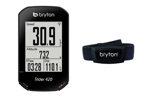 Bryton Rider 420H GPS Fietscomputer met Hartslagmeter Zwart