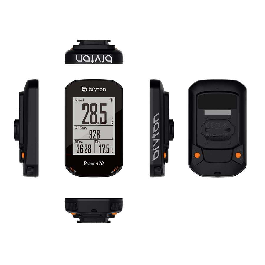 Bryton Rider 420T GPS Fietscomputer met Hartslagmeter en Cadanssensor Zwart