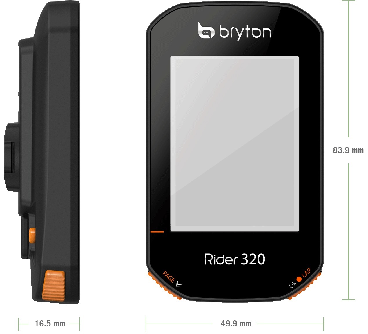 Bryton Rider 320E GPS Fietscomputer Zwart/Oranje