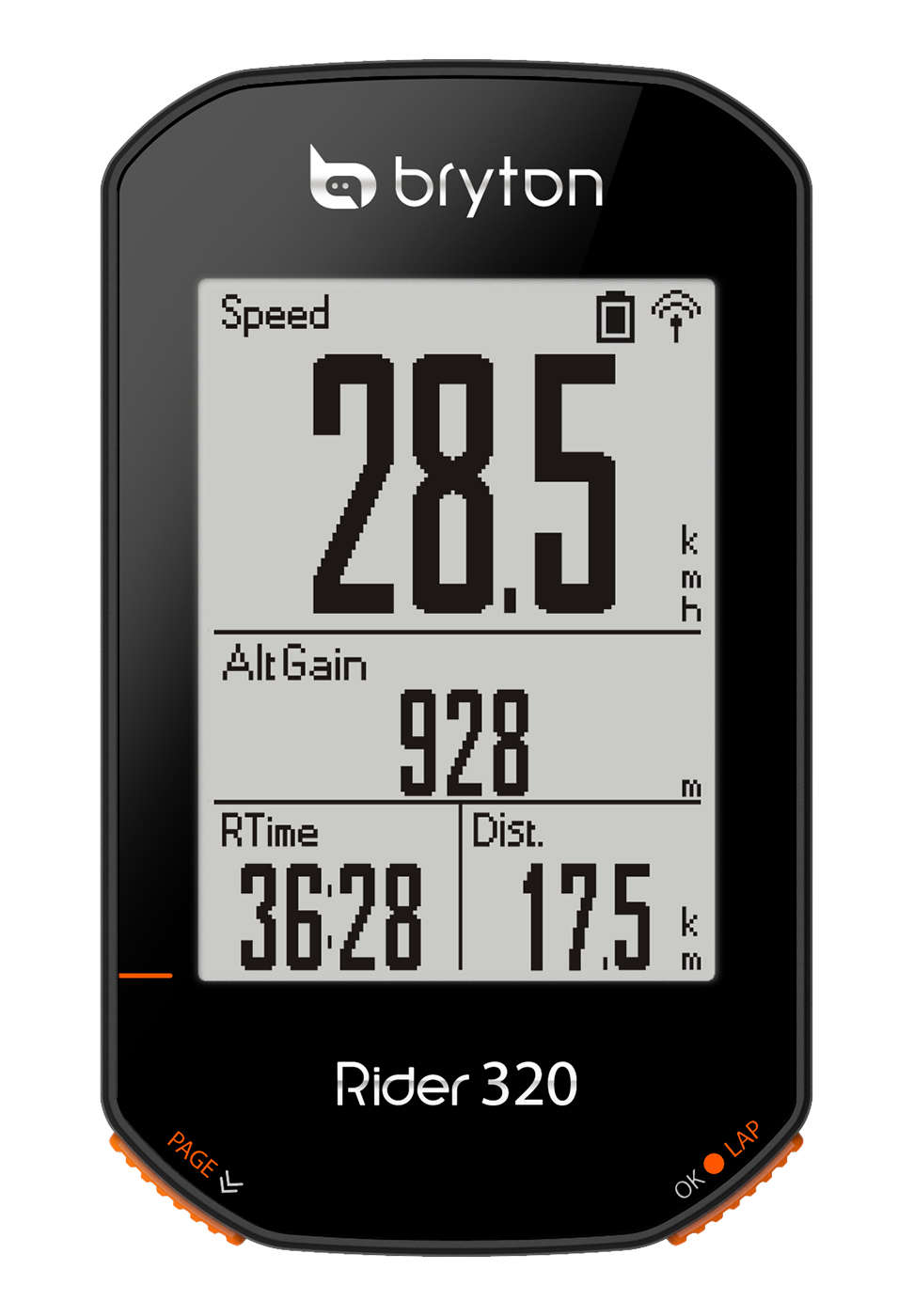 Bryton Rider 320T GPS Fietscomputer Bundel Zwart/Oranje