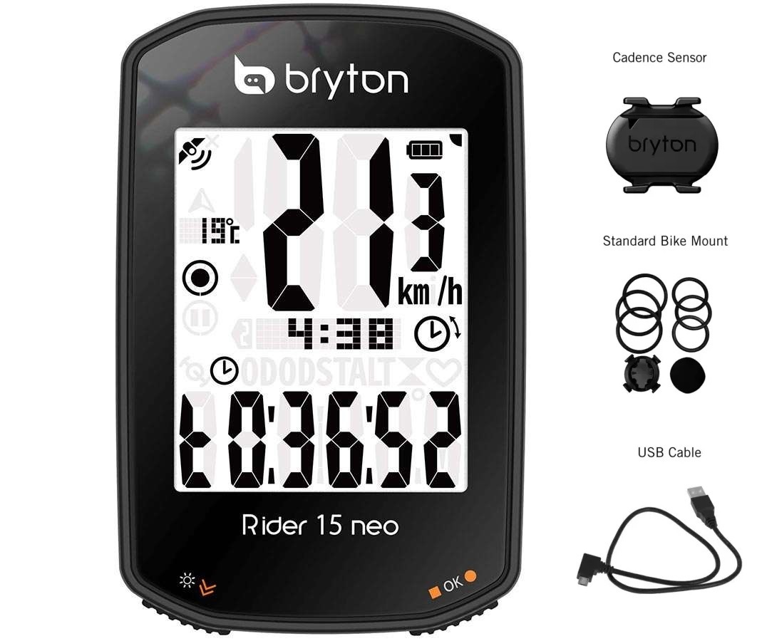 Activeren repertoire in verlegenheid gebracht Bryton Rider 15 NEO C GPS Fietscomputer met Cadanssensor Zwart koop je bij  Futurumshop.nl