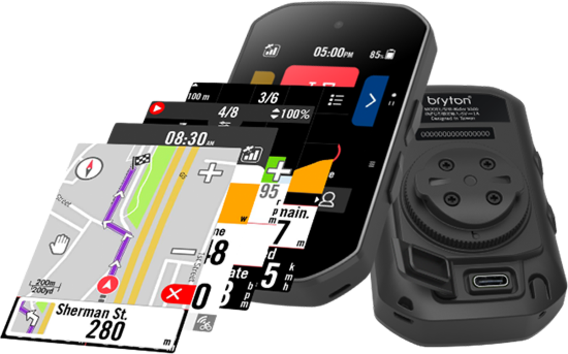 Bryton Rider S500 T GPS Fietscomputer met Hartslagmeter en Cadanssensor Zwart