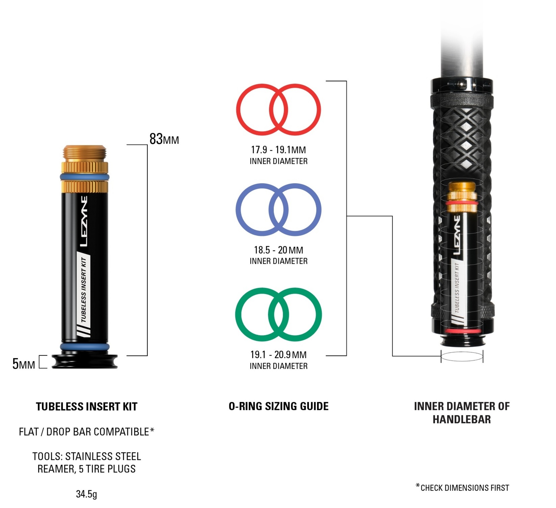 Lezyne Tubeless Insert Kit Zwart/Goud koop je bij