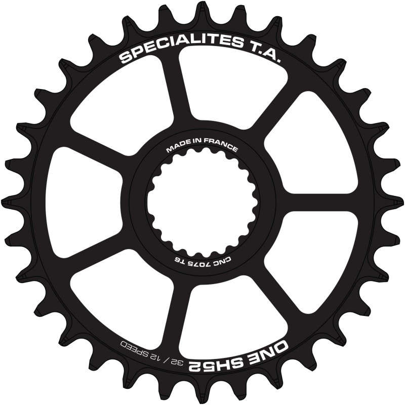 TA Specialites One SH52 Direct Mount Shimano MTB Kettingblad 11/12 Speed Mat Zwart