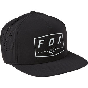 Fox Badge Snapback Cap Zwart