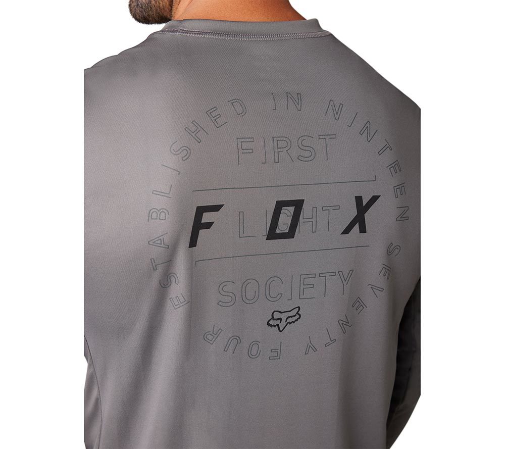 Fox Ranger Font MTB Fietsshirt Lange Mouwen Donkergrijs Heren
