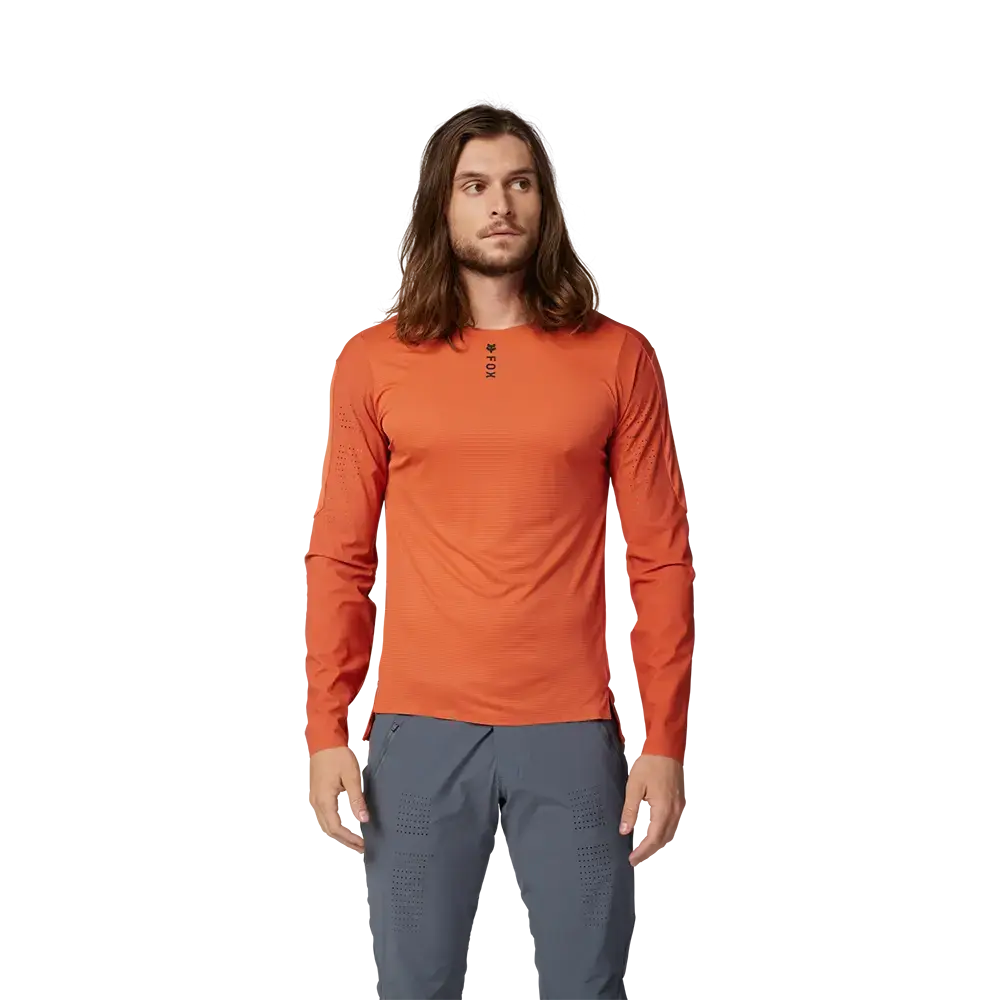 Fox Flexair Pro MTB Fietsshirt Lange Mouwen Oranje Heren