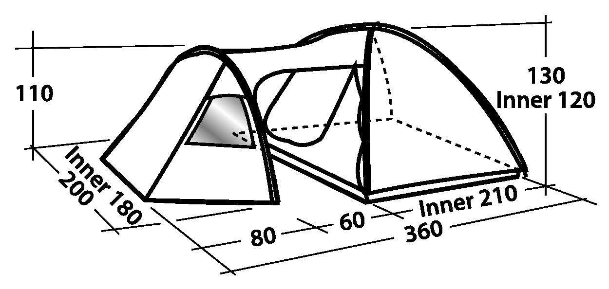 Easy Camp Explorer Eclipse 300 Tent Blauw/Geel