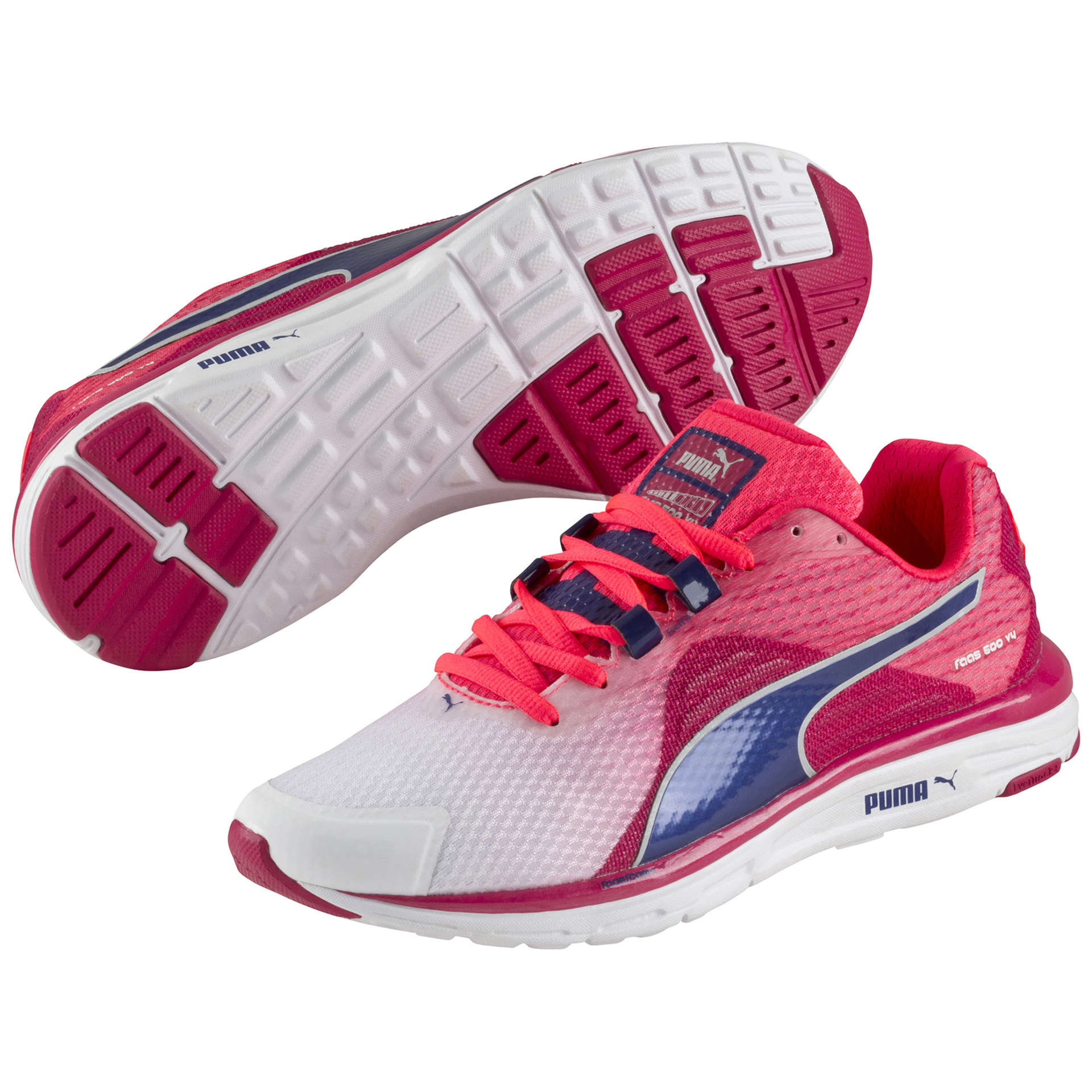 PUMA Faas 500 V4 Hardloopschoenen Wit/Roze/Blauw Dames