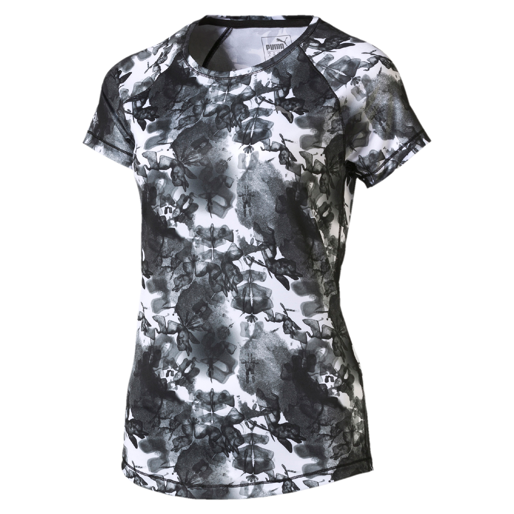 PUMA WT Essential Graphic Hardloopshirt Korte Mouwen Wit/Zwart Dames